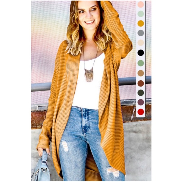 BellanBlue Sweaters - 026 Cozy Waffle Knit Oversized Open Front Cardigan
